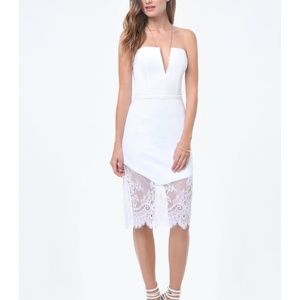 Bebe Lace Trim Dress SZ XS in White